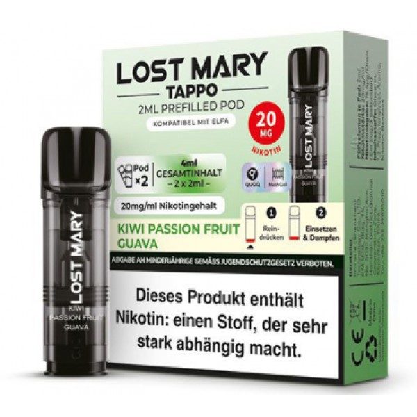 Lost Mary Tappo Prefilled Pods -Kiwi Passionfruit Guava- 20mg (2 St.)
